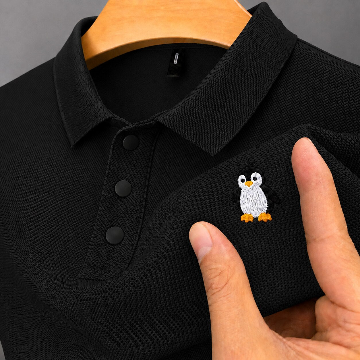 Textured 100% Cotton Pique Polo Shirt