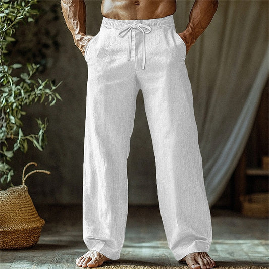 Daily Wear Linen Pants - Men's Summer Straight Leg Pants