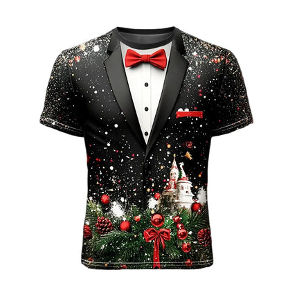 Men's Christmas Snowflake Pattern Costume T-Shirt