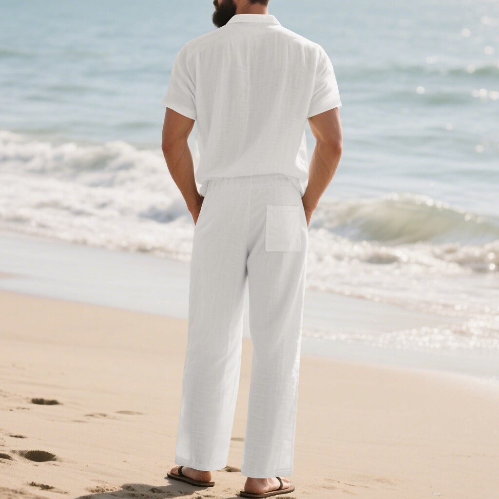 2-Piece Outfit-Linen Shirt with Pants