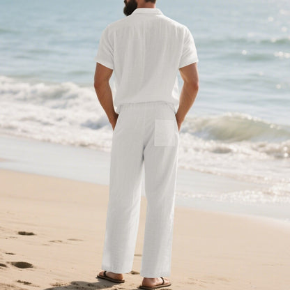 2-Piece Outfit-Linen Shirt with Pants
