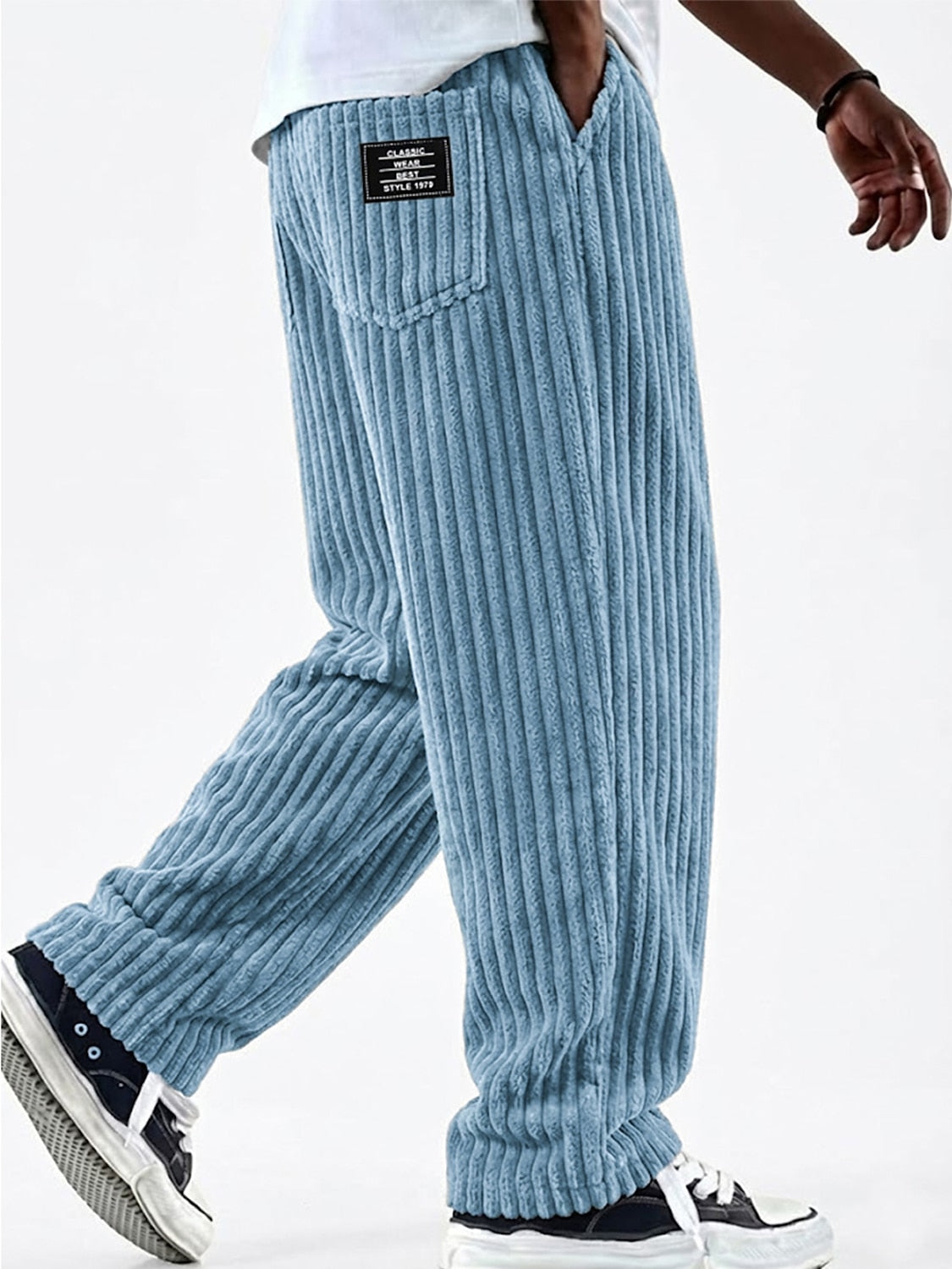 Men's Elastic Waist Casual Corduroy Pants