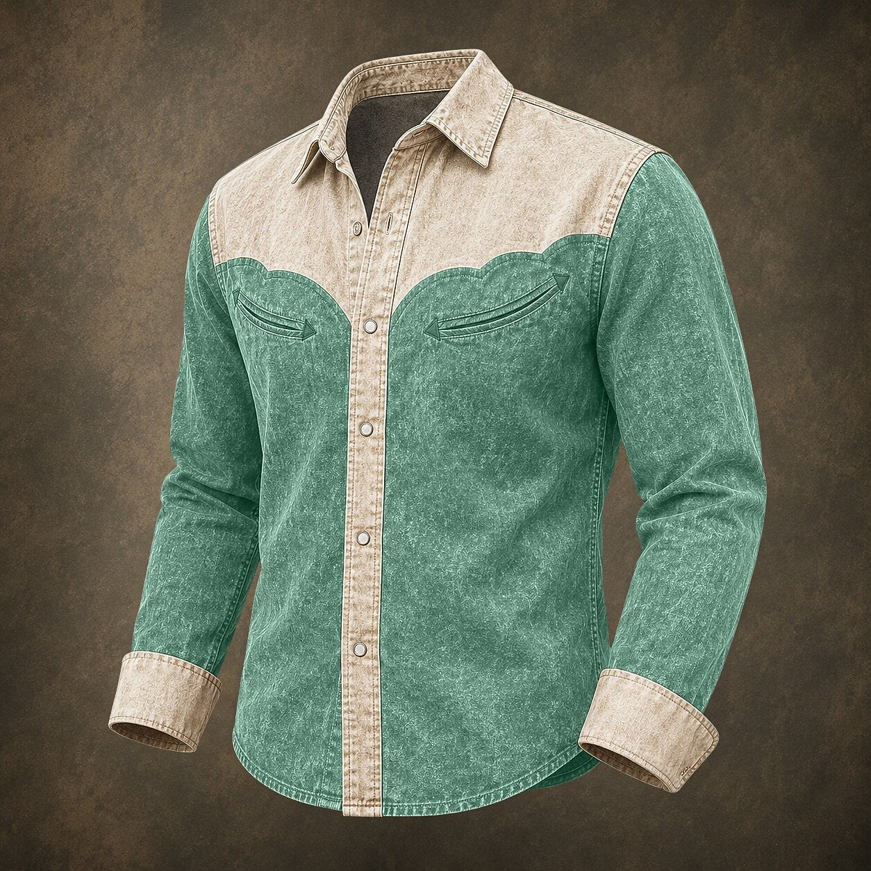 Vintage Washed Cotton Western Shirt