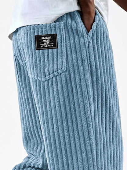 Men's Elastic Waist Casual Corduroy Pants