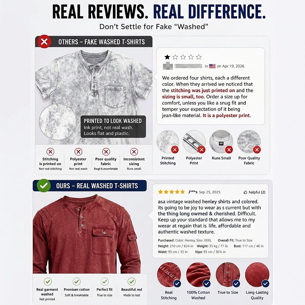 Broken-in 100% Cotton Henley Shirt