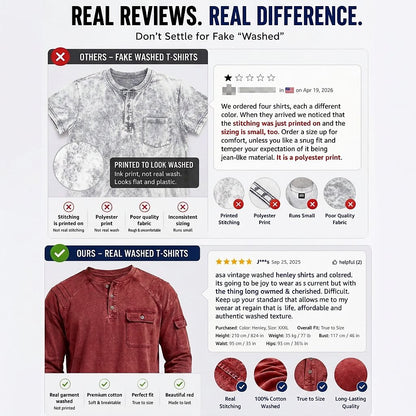Broken-in 100% Cotton Henley Shirt