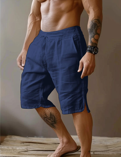 Drawstring Linen Shorts-Relaxed Fit for Beach & Vacation