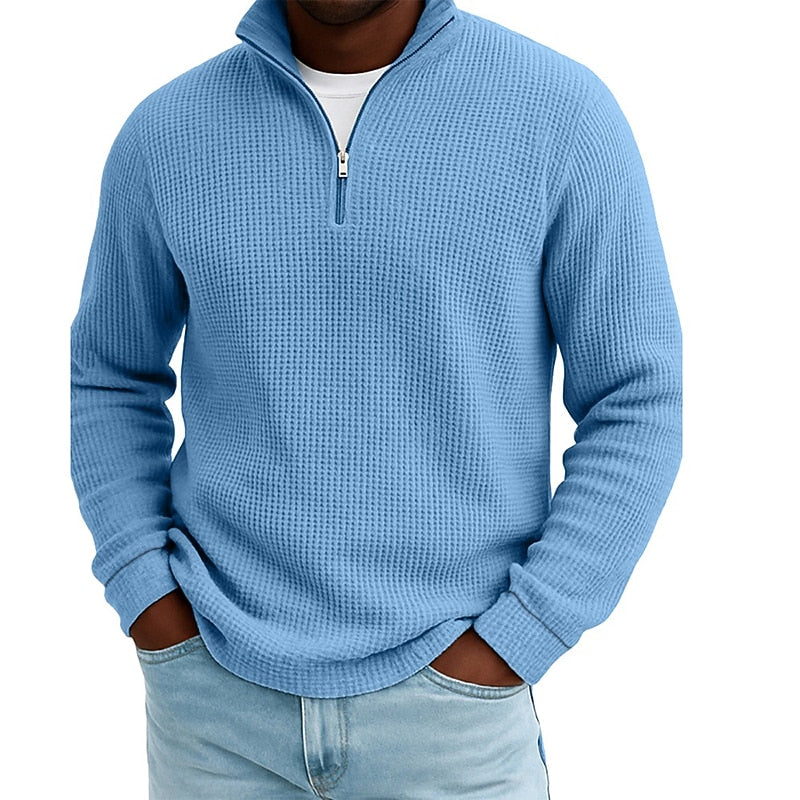 Waffle Zipped Polo Shirts