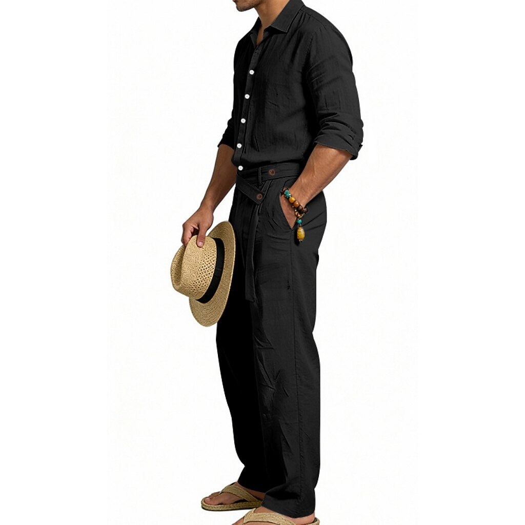 Cotton Linen Set-Shirt and Pants