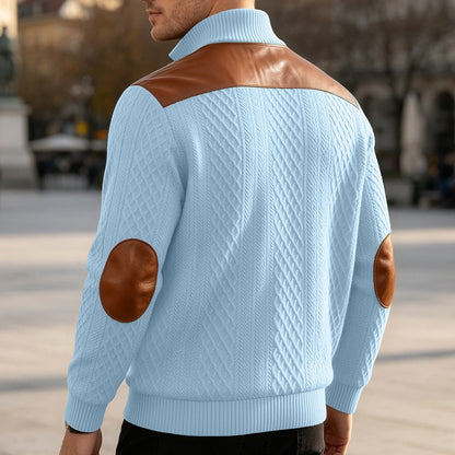 Patchwork Jacquard Textured Sweatshirt