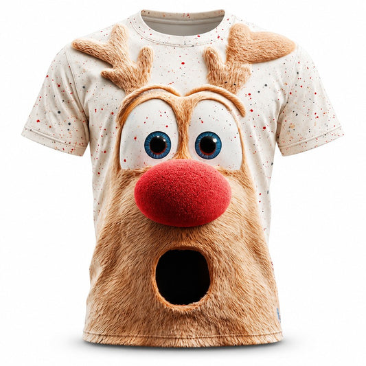 Men's Christmas White Elk Graphic Tee