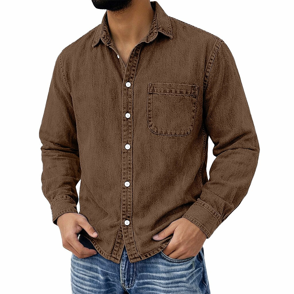 Men's 100% Cotton Acid Wash Shirt