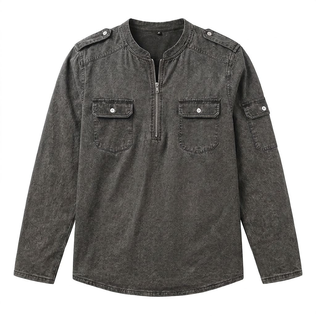 Classic Cotton Long Sleeve Henley Shirt