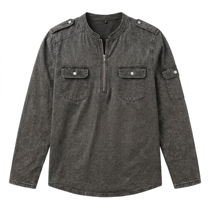 Classic Cotton Long Sleeve Henley Shirt