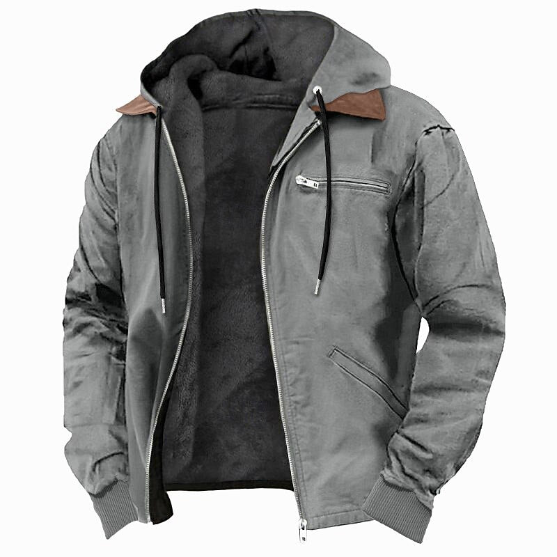 Suede Fleece Hooded Jacket for Everyday Wear