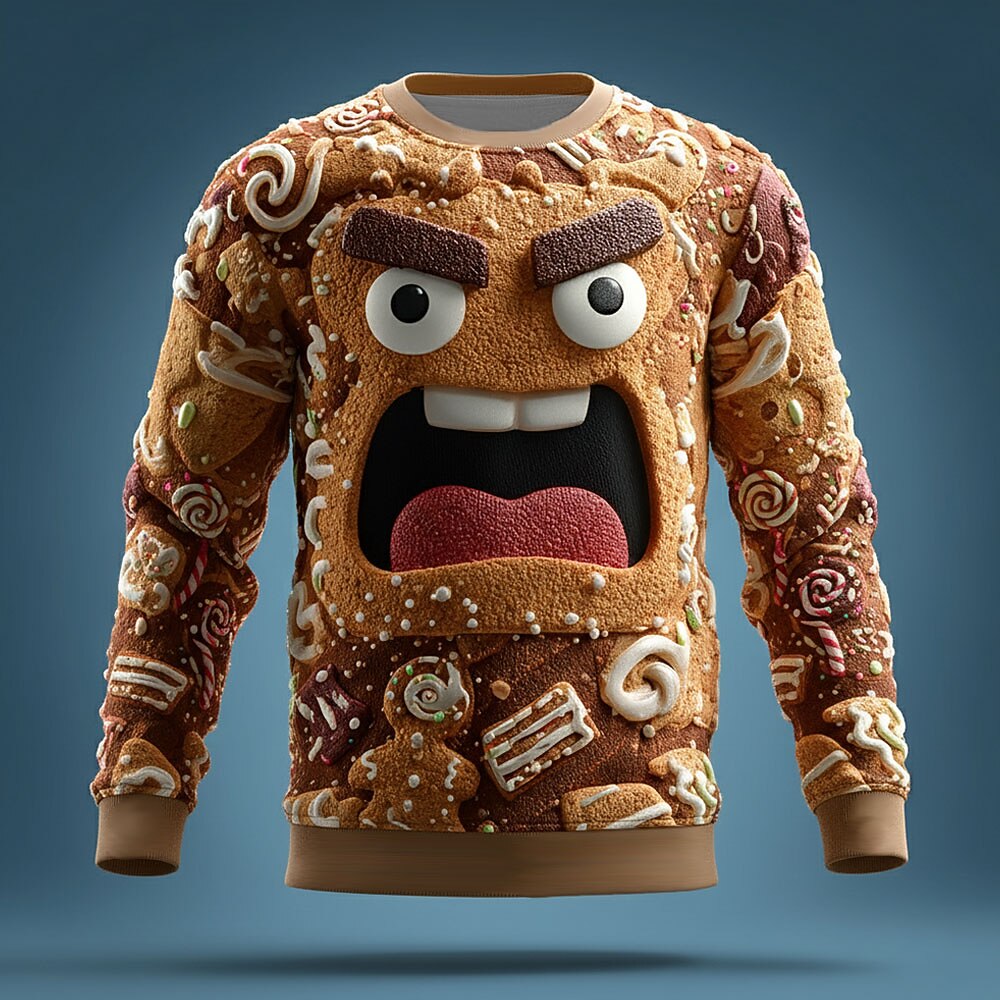 Men's Gingerbread Christmas 3D Party Sweatshirt