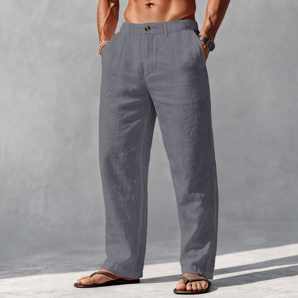 Men's Cotton Linen Pants - Light, Comfortable & Casual