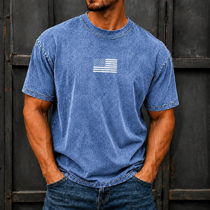 Broken-In 100% Cotton US Flag T-shirt