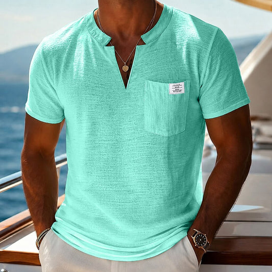 Lightweight V-neck Cotton T-shirt