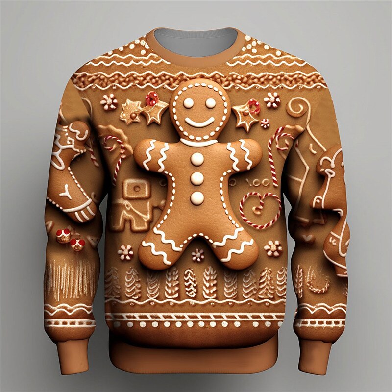 Christmas Gingerbread Festive Holiday Graphic Sweatshirt