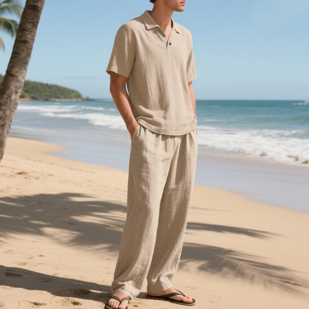 Cotton Linen Set-Shirt and Pants