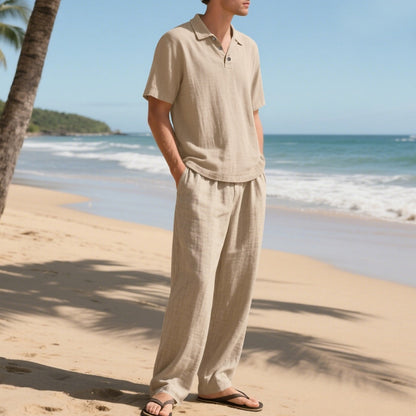 Cotton Linen Set-Shirt and Pants