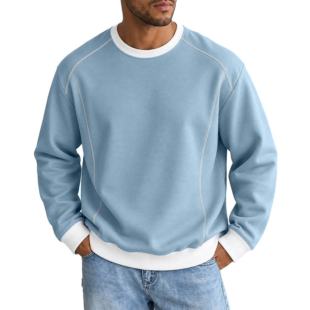 Colorblock Crewneck Cotton Sweatshirt