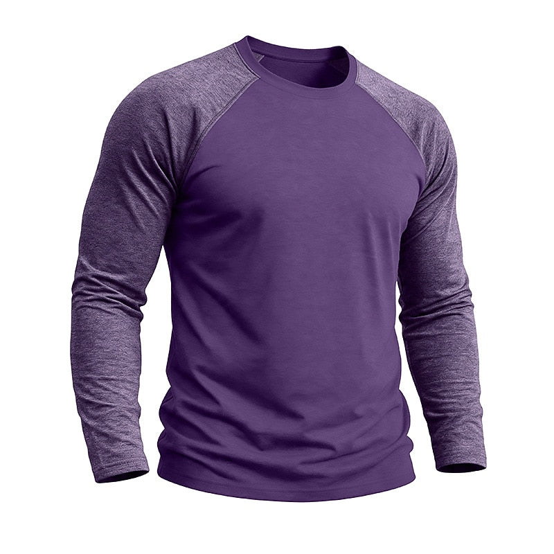 Casual Colorblock Long Sleeve T-shirts