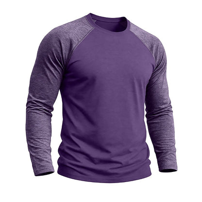 Casual Colorblock Long Sleeve T-shirts