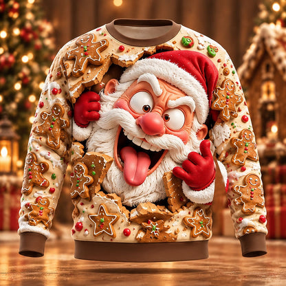 Men's Santa Claus 3D Graphic Crewneck Sweatshirt