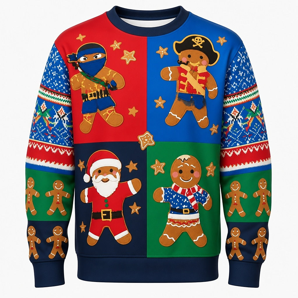 Men's Santa Gingerbread Tree Crewneck Sweatshirt