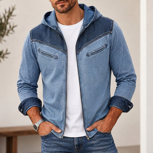 Broken-In Comfort Zipped Denim Work Shirt