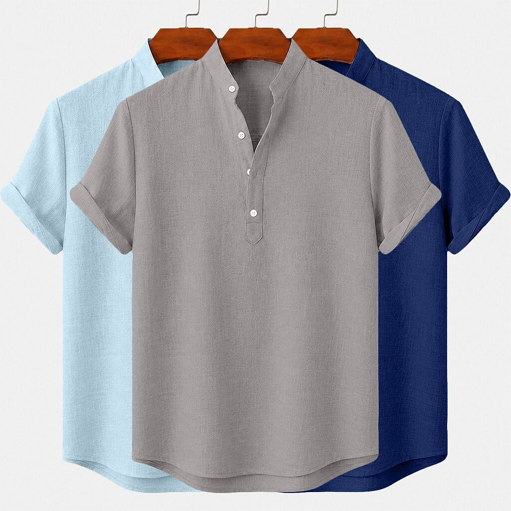 3-Pack Linen Popover Shirts