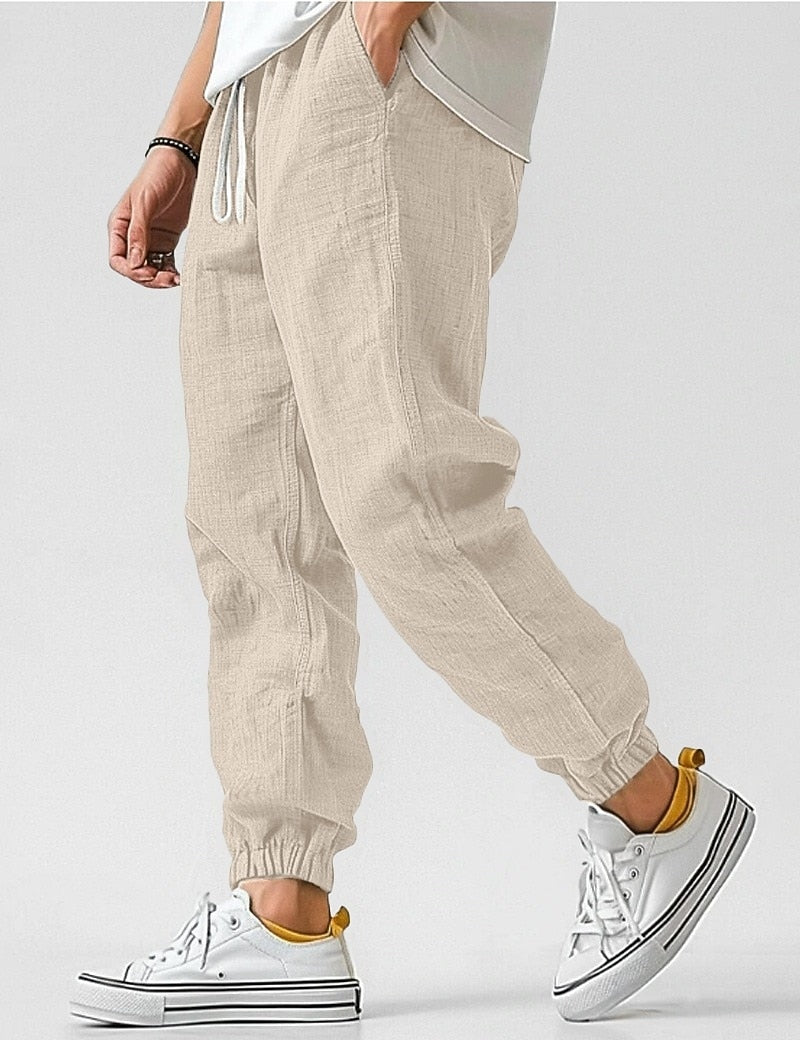 Men's Summer Cotton Linen Pants - Comfortable Baggy Style
