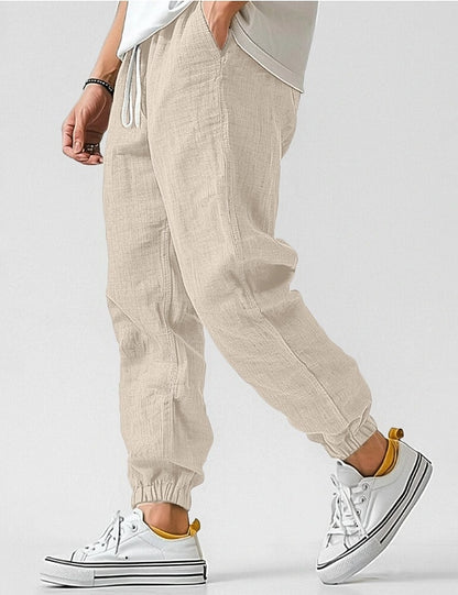 Men's Summer Cotton Linen Pants - Comfortable Baggy Style