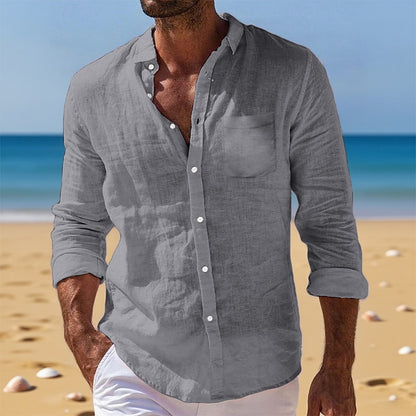 Casual Cotton Linen Shirt - Breathable and comfortable