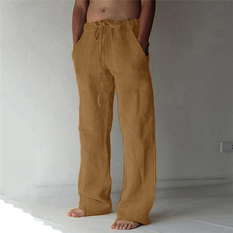 Daily Linen Pants - Elastic Waist, Casual Holiday & Vacation Wear