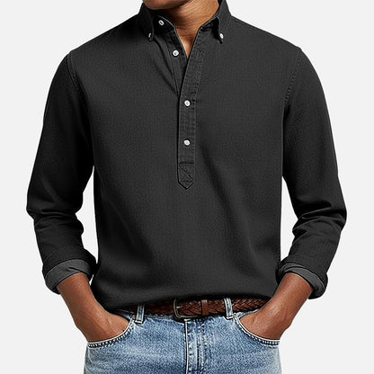Long Sleeve Cotton Popover Shirt