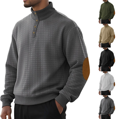Men's Waffle Patchwork Sweatshirt
