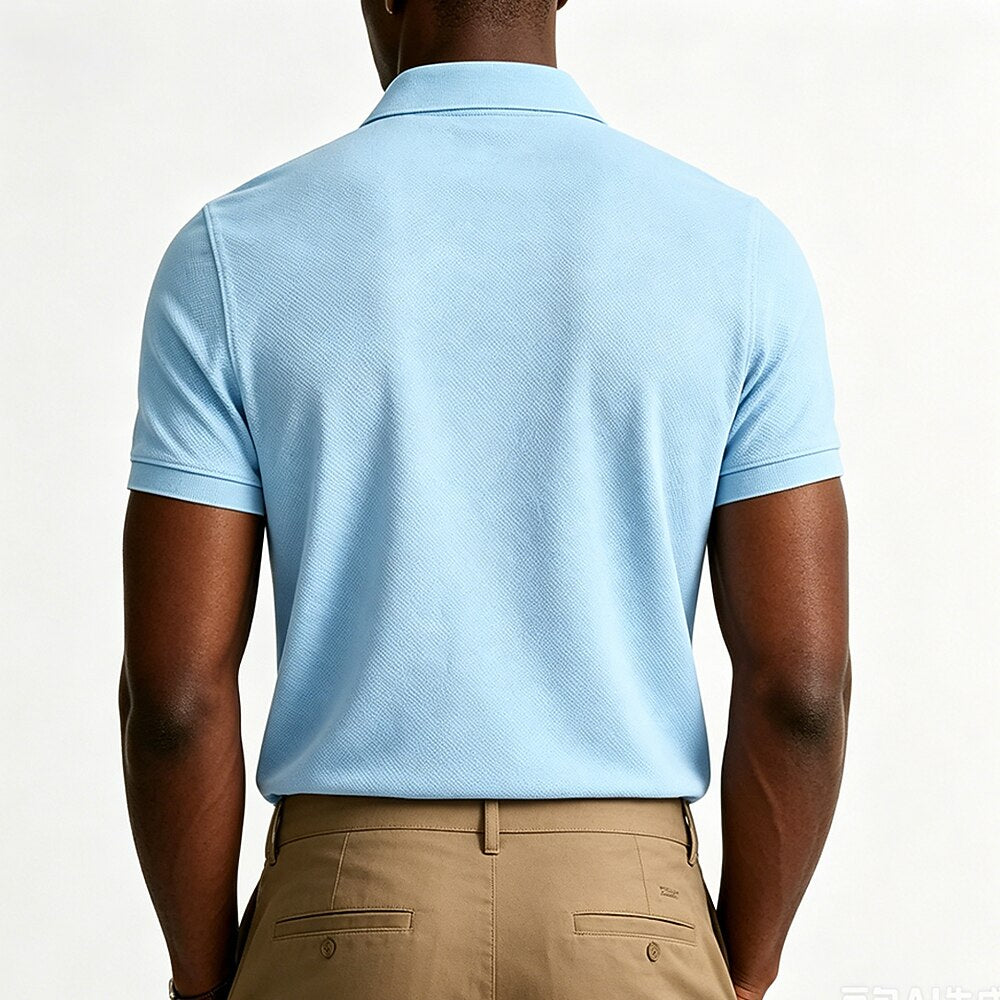 100% Cotton Bee Embroidered Pique Knit Polo