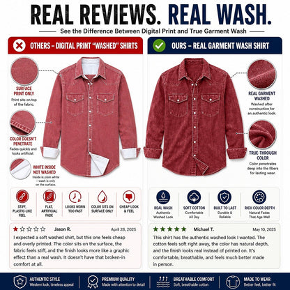 Washed Cotton Western Work Shirt