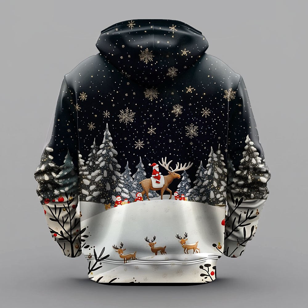 Christmas Santa Animal 3D Graphic Hoodie