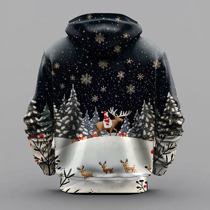 Christmas Santa Animal 3D Graphic Hoodie