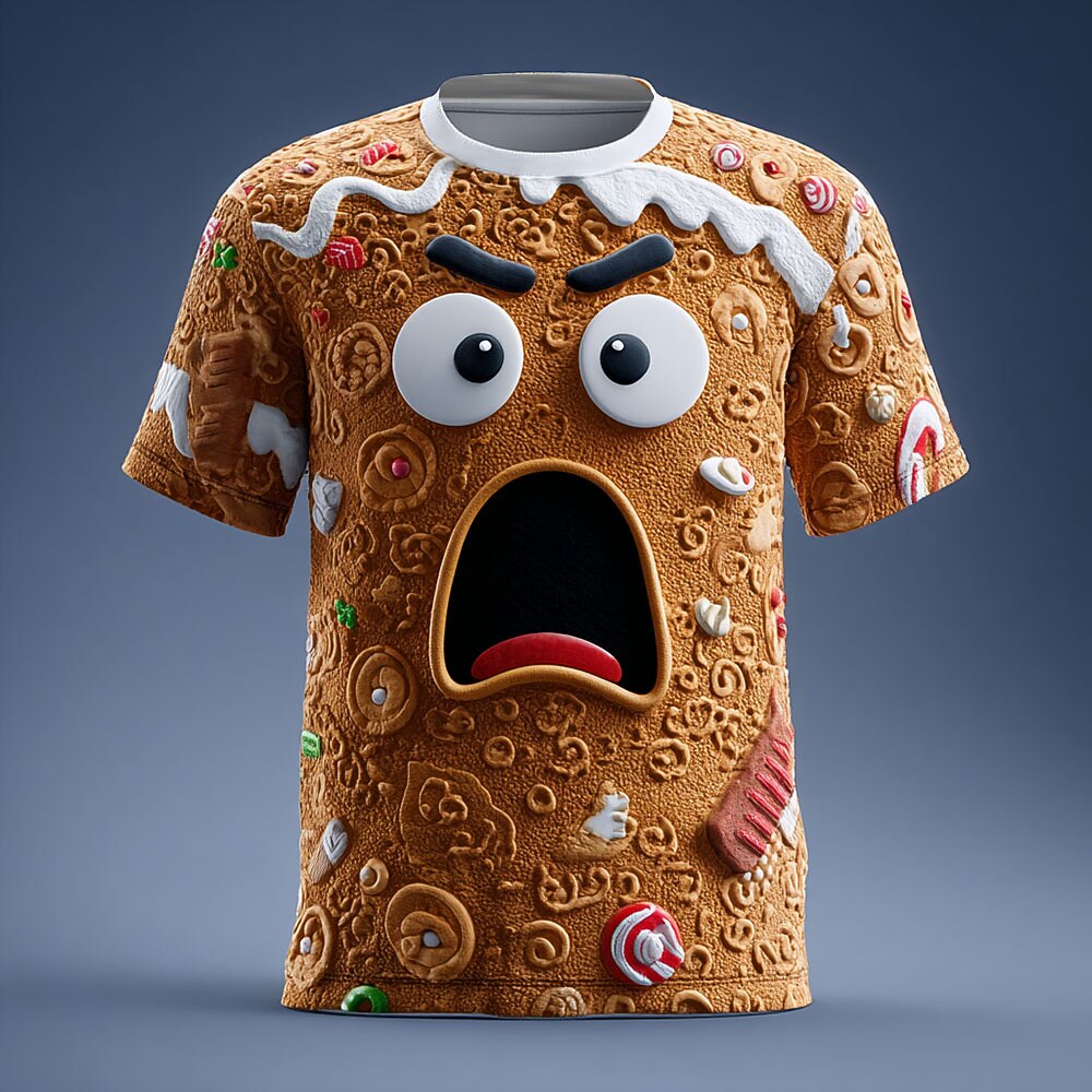 Christmas Gingerbread Festive Graphic T Shirt
