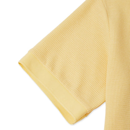 Textured Waffle Polo-Soft Summer Lapel Collar Shirt