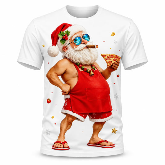 Men's Santa Christmas Artistic Graphic Tee
