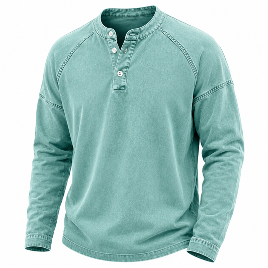 Vintage 100% Cotton Henley Shirt