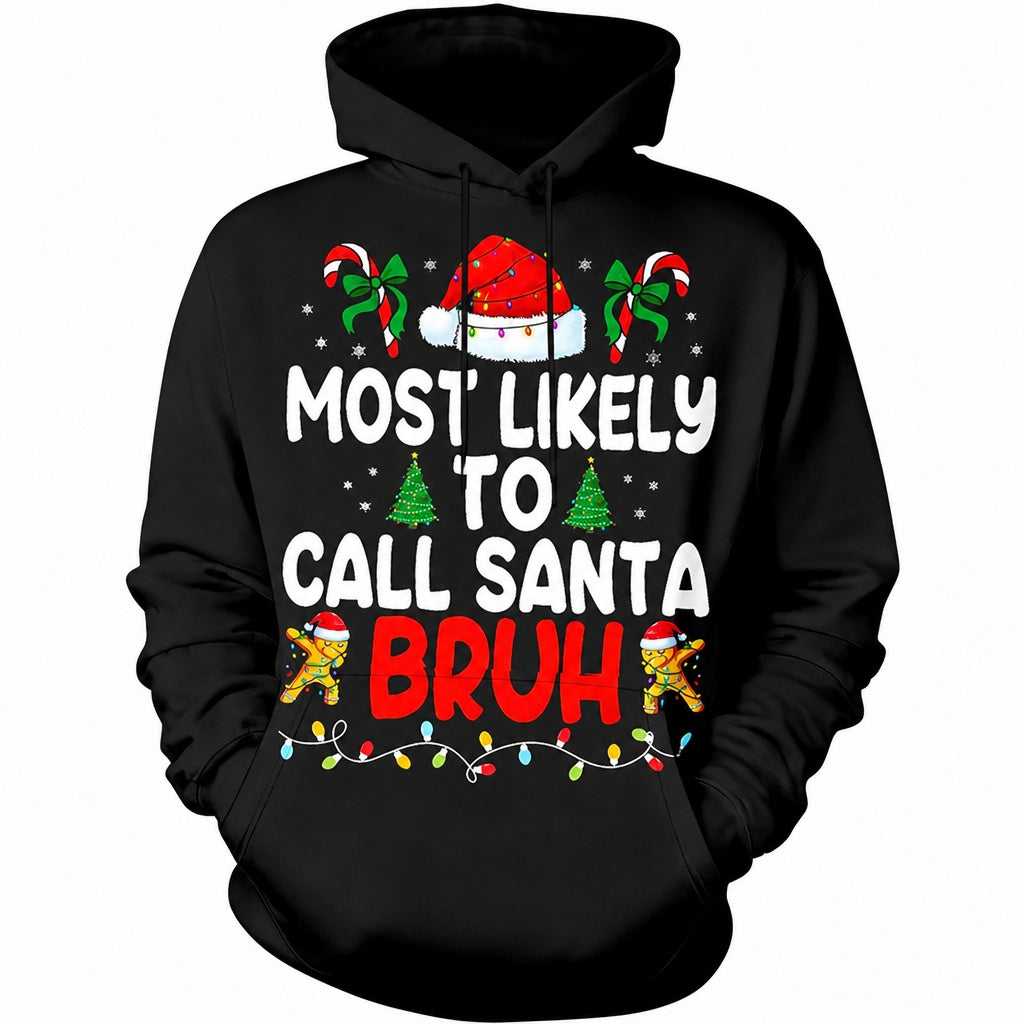 Christmas Santa Festive Holiday Graphic Hoodie