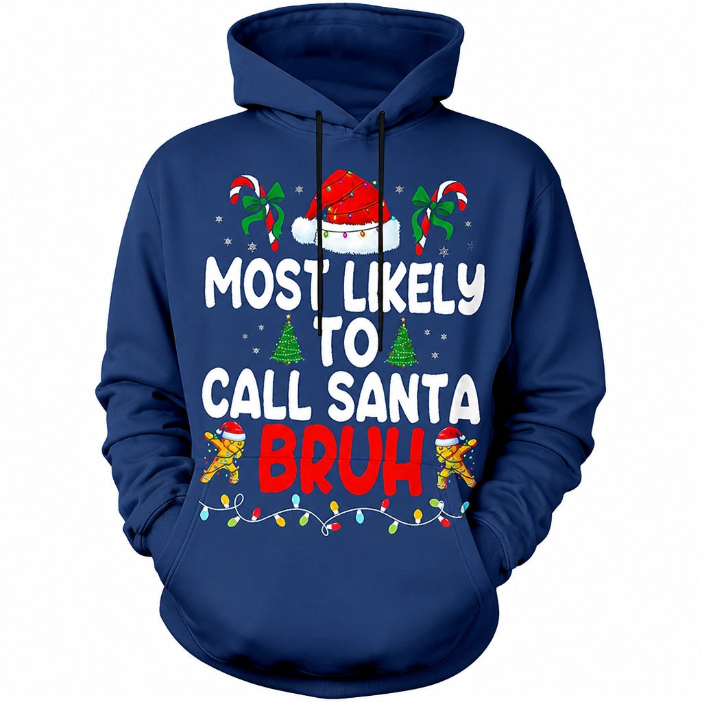 Christmas Santa Festive Holiday Graphic Hoodie