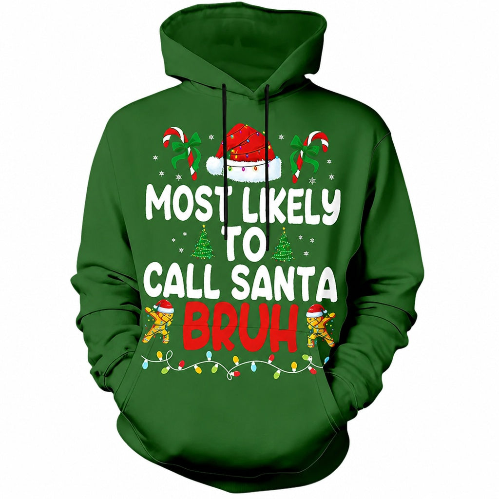 Christmas Santa Festive Holiday Graphic Hoodie